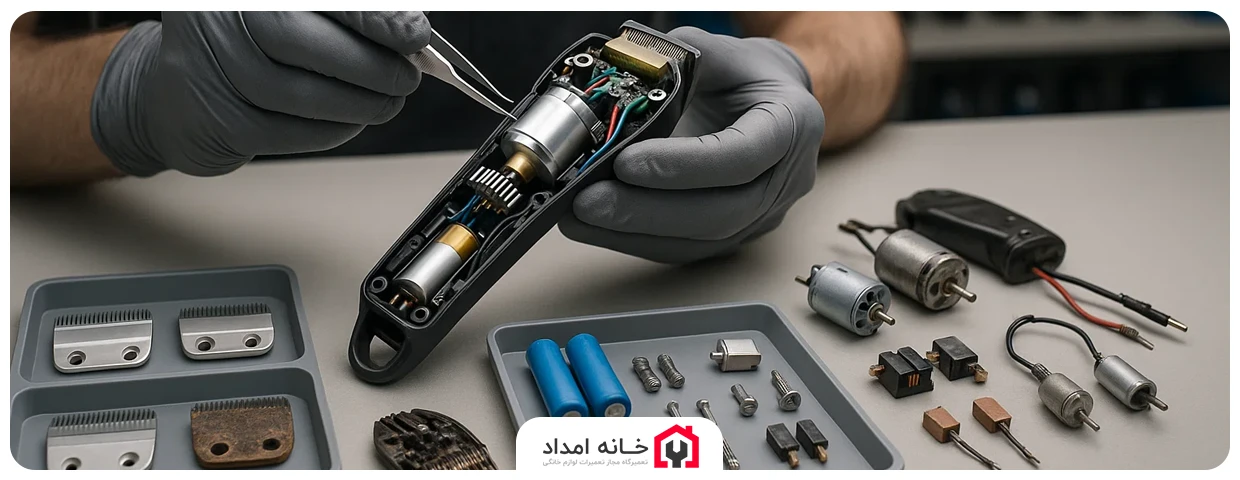 تعویض قطعات ماشین اصلاح در خانه امداد